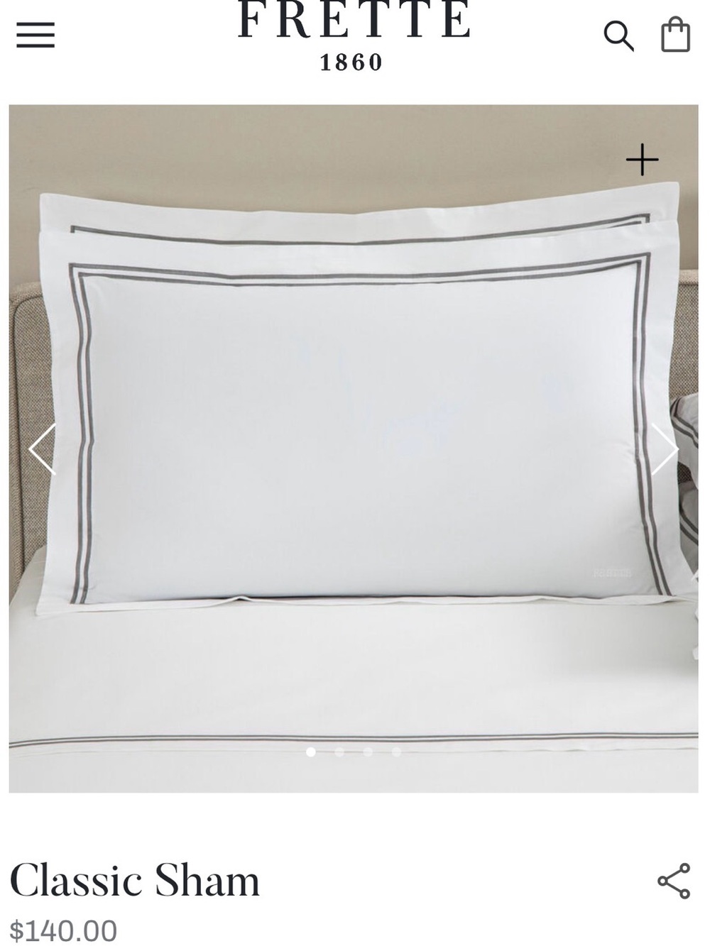 Frette Classic Sham in White with Black Border (set of 2)